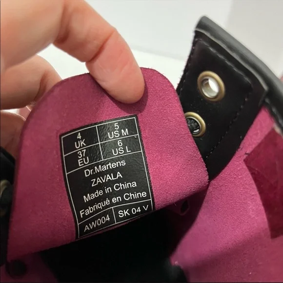 Dr. Martens Zavala Combat Boots Cherry Red 6 - Picture 10 of 12